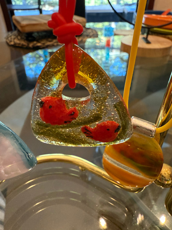 Triangle Necklace Cardinals by Candice Treat Murphy