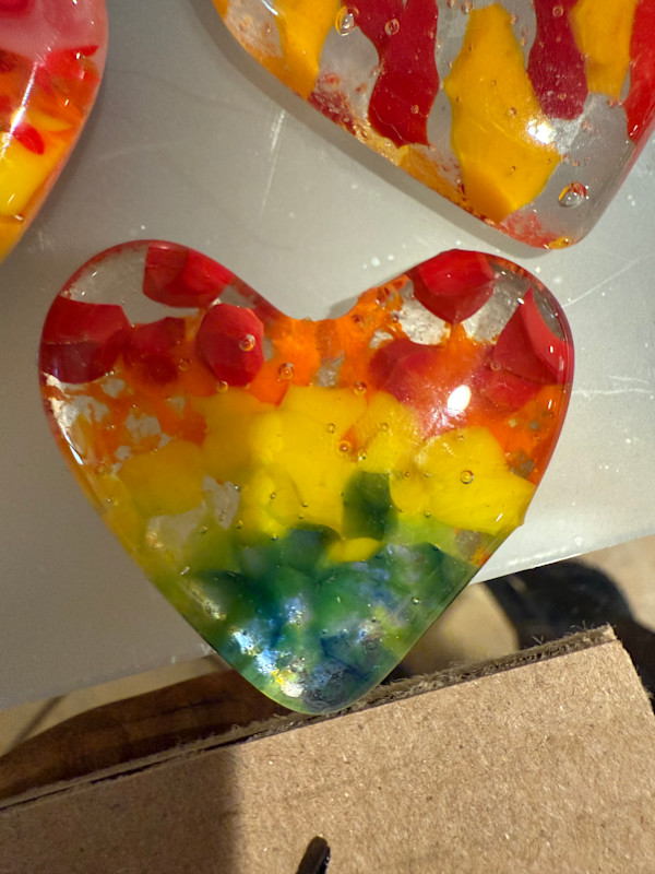 2” Pocket Heart Bright Rainbow #2 by Candice Treat Murphy, Image 2.
