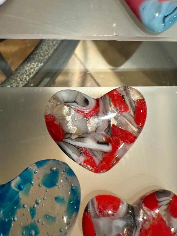 1.5” Tiny Pocket Heart Red and Grey #1 by Candice Treat Murphy