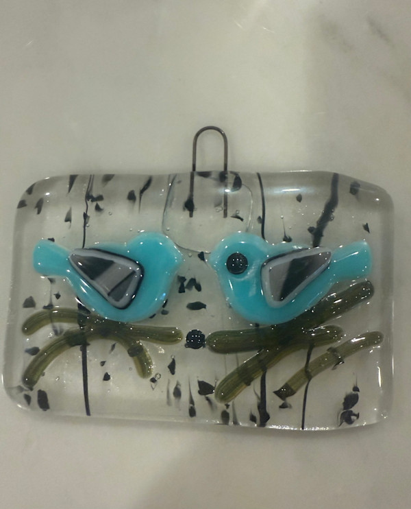 Two Little Blue Birds Ornament #2 by Candice Treat Murphy, Image 2.