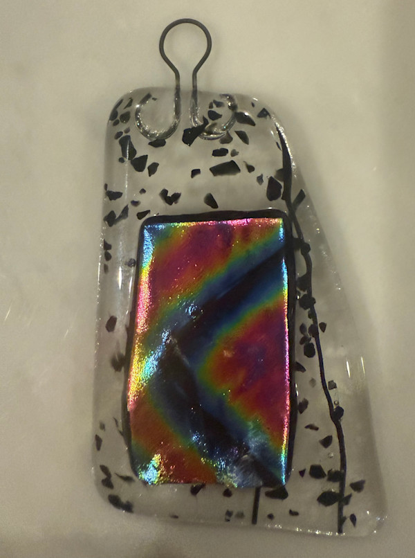 Dichroic on Black Confetti Ornament #3 by Candice Treat Murphy, Image 1.