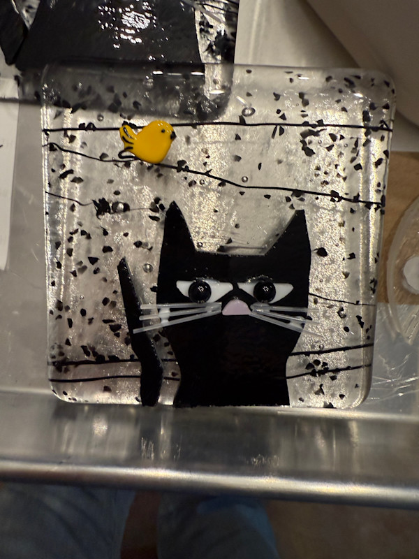 Peeky Black Cat 24 by Candice Treat Murphy