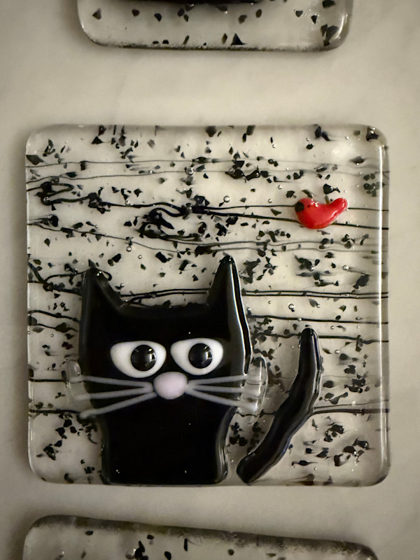 Peeky Black Cat 30 by Candice Treat Murphy