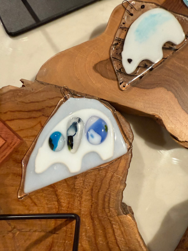 Polar Bear Ornament with Stones by Candice Treat Murphy