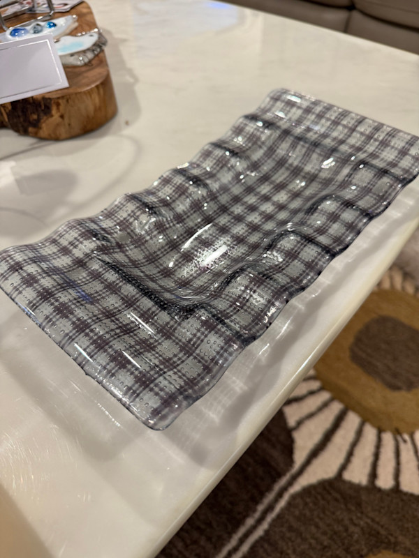 Turquoise String Trapped Bubbles 9” x 5” Tray by Candice Treat Murphy