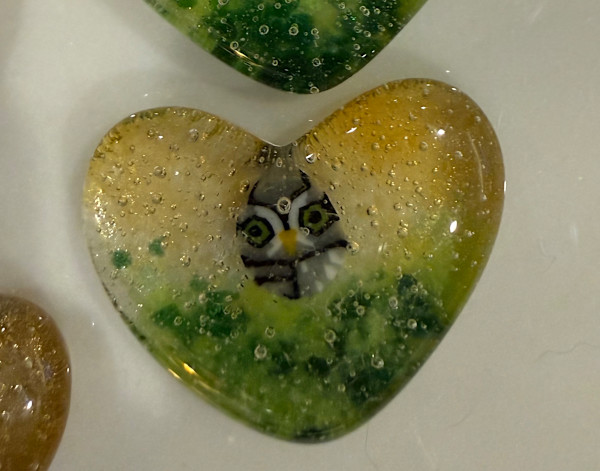 1.5" Tiny Pocket Heart #5 (Owl) by Candice Treat Murphy