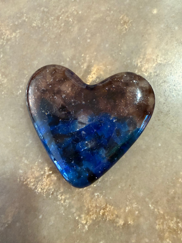 2" Purple and Blues Pocket Heart #2 by Candice Treat Murphy