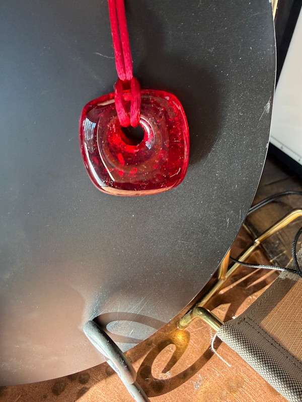 Striker Red Necklace Square #1 by Candice Treat Murphy