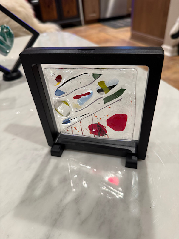 Colored Stones on Clear Square by Candice Treat Murphy