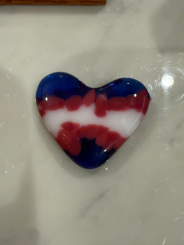 1.5" Tiny Pocket Heart Blue White Pink #5 by Candice Treat Murphy