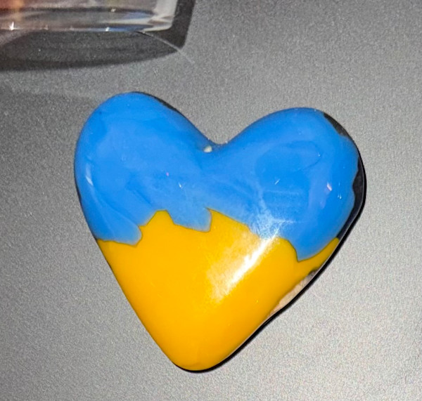 2" Ukraine Sunflower Pocket Heart Magnet #1 by Candice Treat Murphy, Image 4.