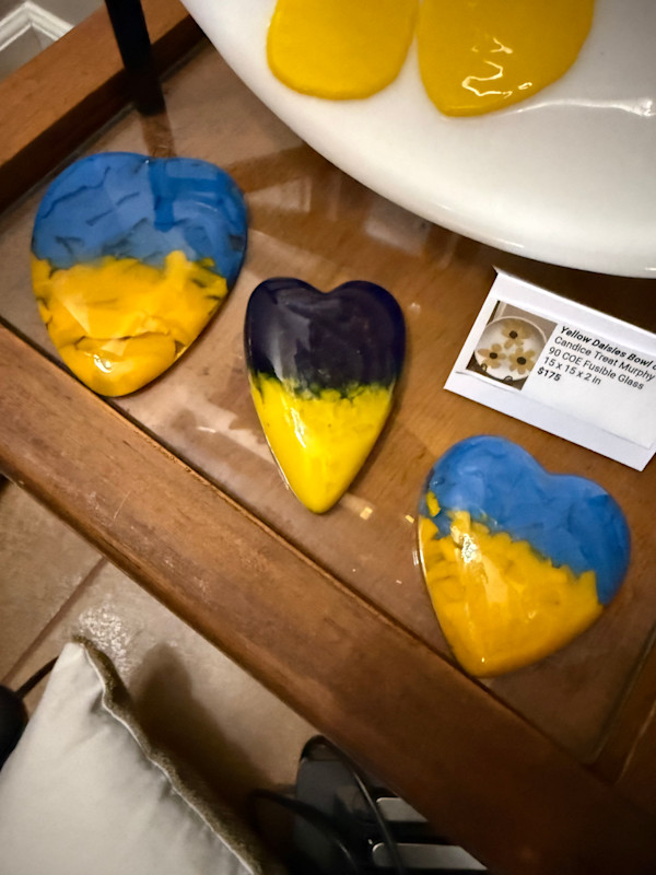 Ukraine Colors Large Heart Paperweight #2 by Candice Treat Murphy, Image 2.