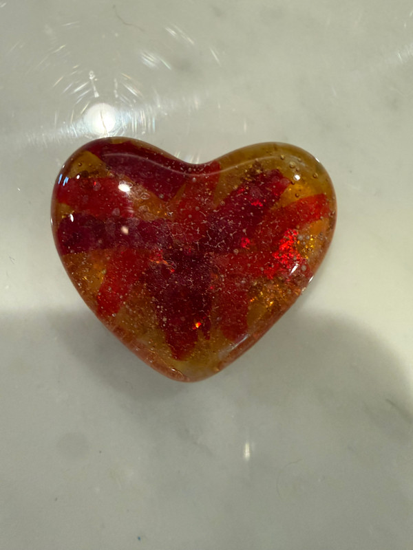 1.5” Tiny Pocket Heart Sunburst and Gold Leaf #11 by Candice Treat Murphy, Image 4.