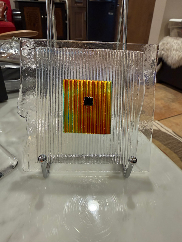 Ribbed Dichroic Clear and Colors Square by Candice Treat Murphy, Image 4.