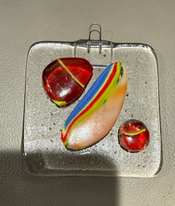 Clear Ornament with Color Stones by Candice Treat Murphy