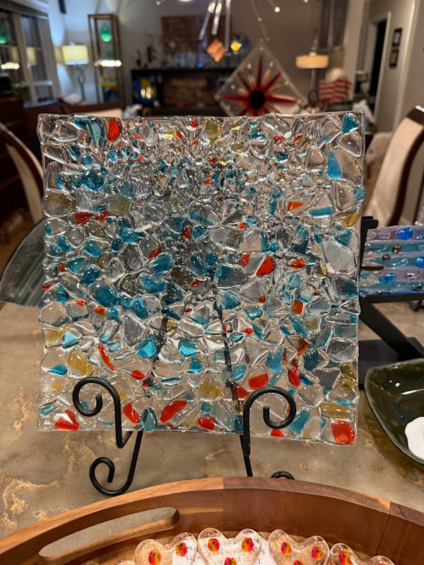 Color Icy Rocks Glass Square Tray by Candice Treat Murphy, Image 2.