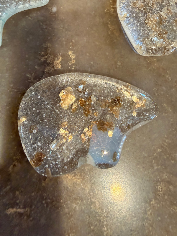 Clear Iridescent Bear with Gold Flakes #2 by Candice Treat Murphy, Image 1.