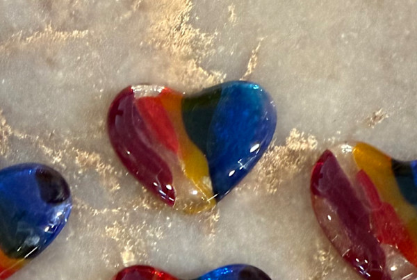 1.5” Tiny Pocket Heart Rainbow Strips #17 by Candice Treat Murphy