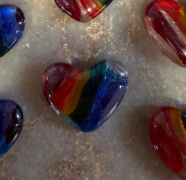 1.5” Tiny Pocket Heart Rainbow Strips #8 by Candice (Candy) Treat Murphy, Image 4.