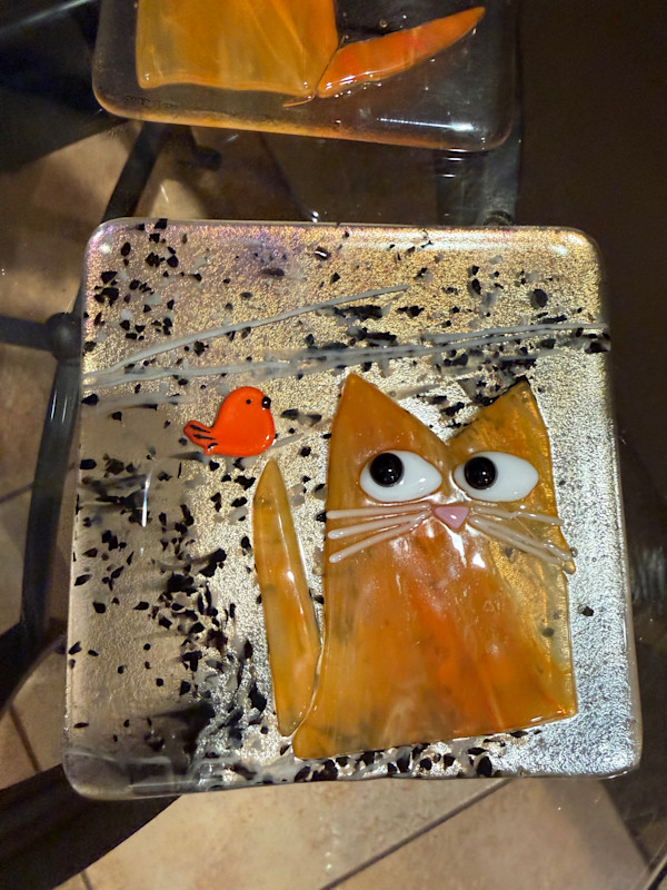 Peeky Orange Cat and Bird #2 by Candice (Candy) Treat Murphy, Image 2.