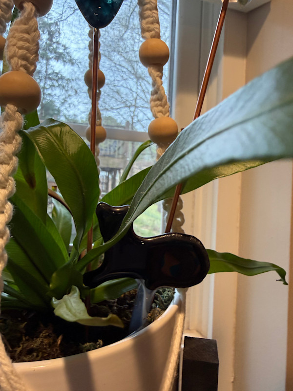Sleeping Black Cat Plant Stake by Candice (Candy) Treat Murphy, Image 1.