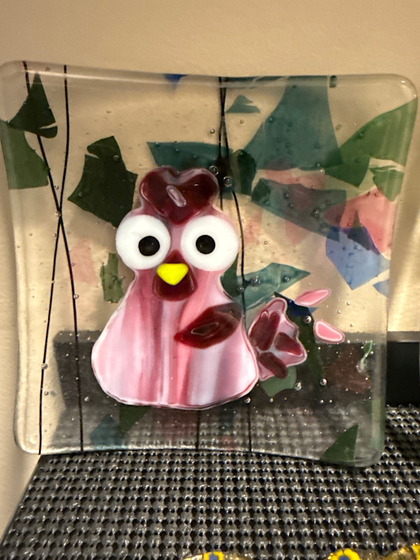 6” Purple Rooster Sushi Dishes II by Candice Treat Murphy