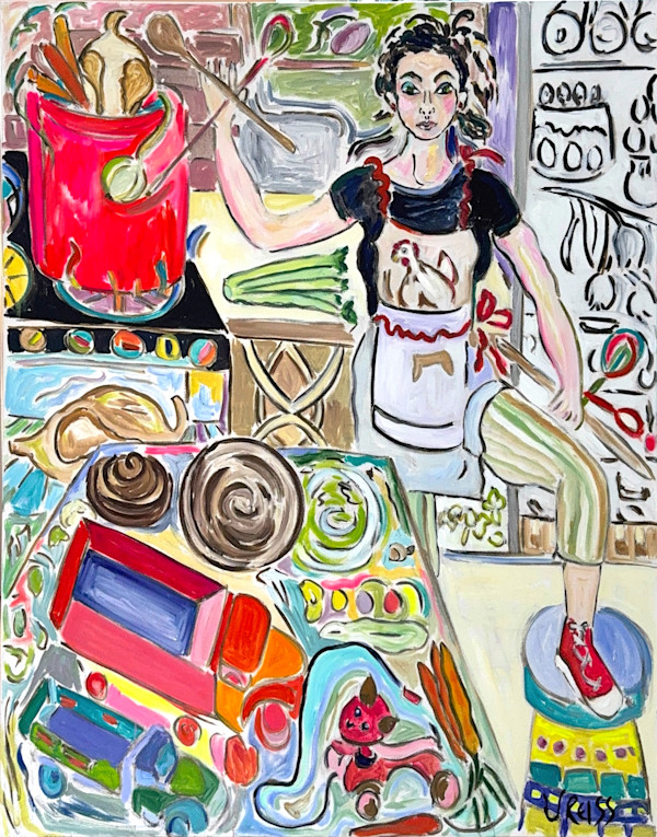 Artist Self Portrait Spinning Spoons by Vivian Reiss, Image 1.