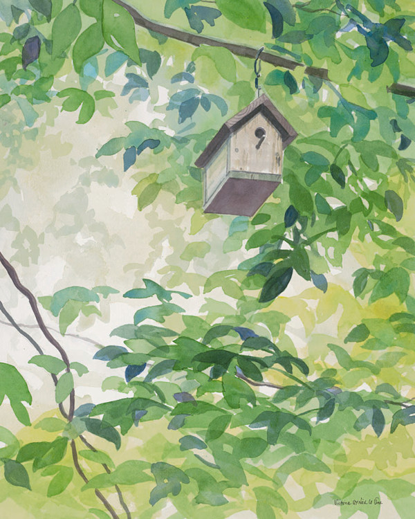 Birdhouse Overhead by Victoria M  Le  Vine