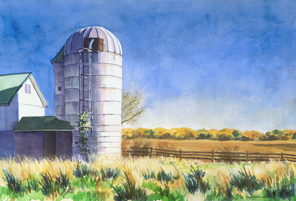 Silo in September by Victoria M  Le  Vine