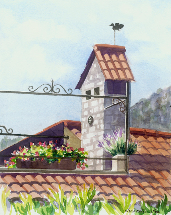 Rooftop, Assisi by Victoria M  Le  Vine