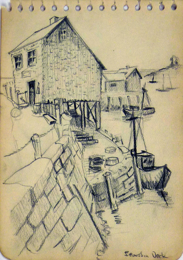 Bearskin Dock, from "The Spiral Artcraft Sketch Book No. 13" by Roy Hocking