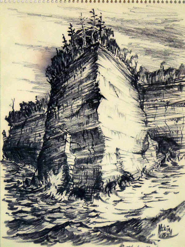 Battleship Rock, from "July Summer 1962 Sketch Pad" by Roy Hocking