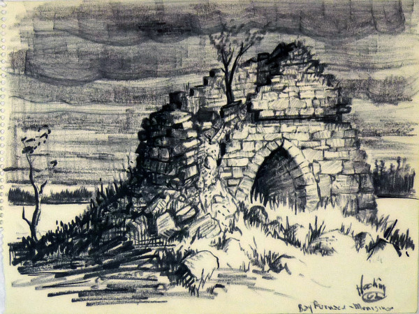 Bay Furnace - Monisnor, from "July Summer 1962 Sketch Pad" by Roy Hocking
