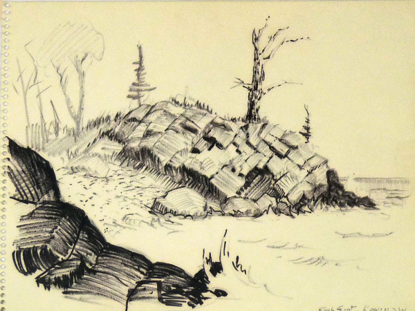 Rock Spit - Keeninaw, from "July Summer 1962 Sketch Pad" by Roy Hocking