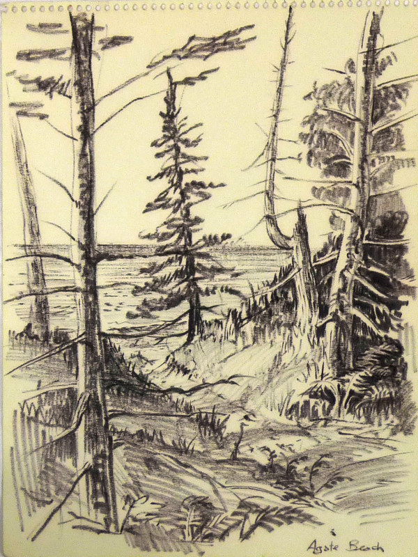 Agate Beach, from "July Summer 1962 Sketch Pad" by Roy Hocking