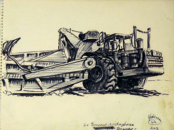 Le Tourney - Westinghouse Scraper, from "August Summer 1962 Sketch Pad" by Roy Hocking