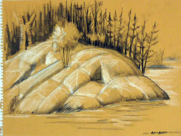 Lake Apisabigo, from "Summer '64 - '65 through '75 Sketch Pad" by Roy Hocking