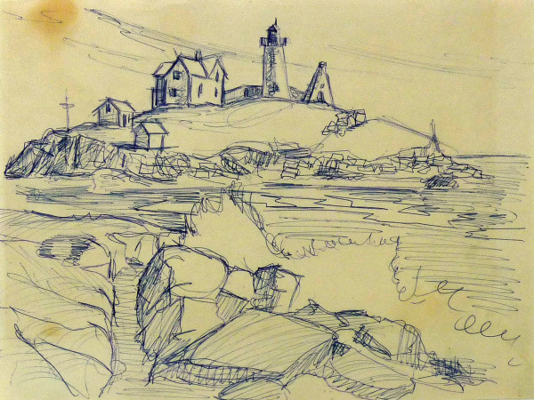 Untitled #4227, based on picture of Cape Neddick Lighthouse by Roy Hocking