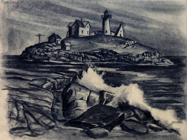 Untitled #4229, based on picture of Cape Neddick Lighthouse by Roy Hocking