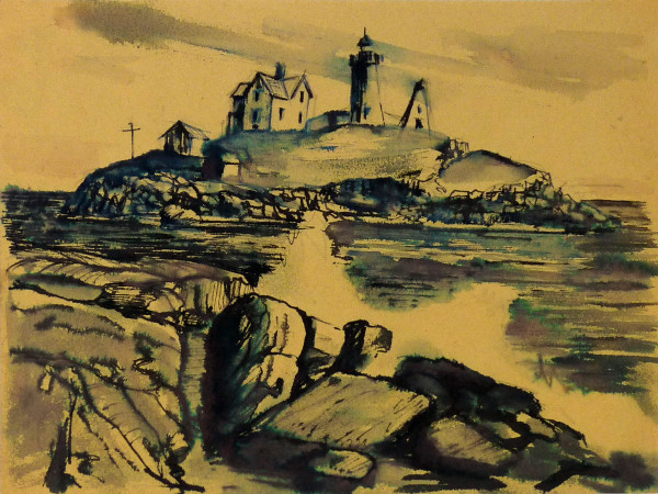 Untitled #4230, based on picture of Cape Neddick Lighthouse by Roy Hocking