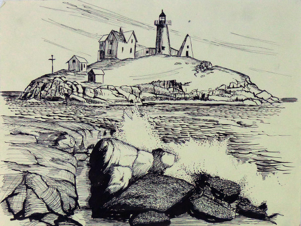 Untitled #4231, based on picture of Cape Neddick Lighthouse by Roy Hocking