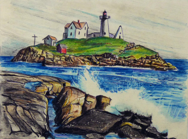 Untitled #4236, based on picture of Cape Neddick Lighthouse by Roy Hocking