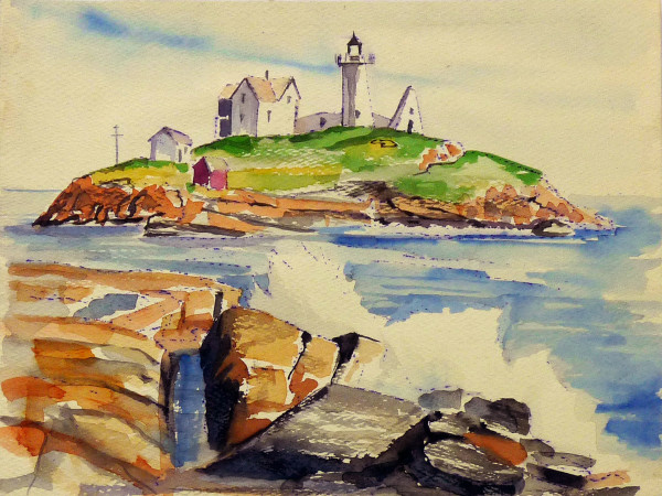 Untitled #4241, based on picture of Cape Neddick Lighthouse by Roy Hocking
