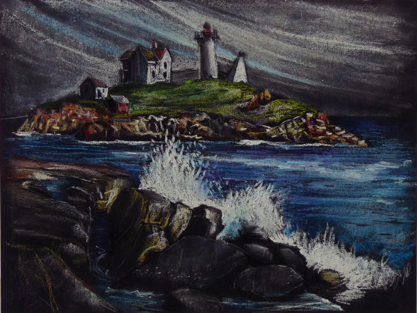 Untitled #4242, based on picture of Cape Neddick Lighthouse by Roy Hocking
