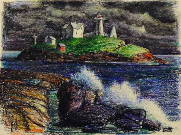 Untitled #4249, based on picture of Cape Neddick Lighthouse by Roy Hocking