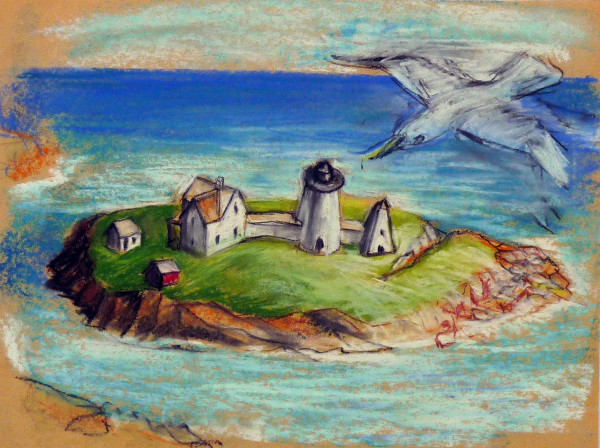 Untitled #4256, based on picture of Cape Neddick Lighthouse by Roy Hocking