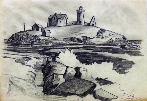 Untitled #4273, based on picture of Cape Neddick Lighthouse by Roy Hocking