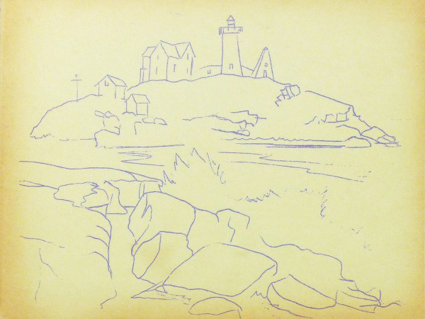 Untitled #4283, based on picture of Cape Neddick Lighthouse by Roy Hocking