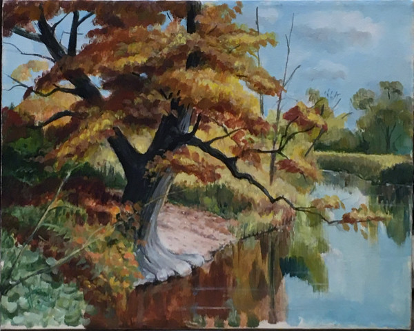 River Bank - October by Roy Hocking