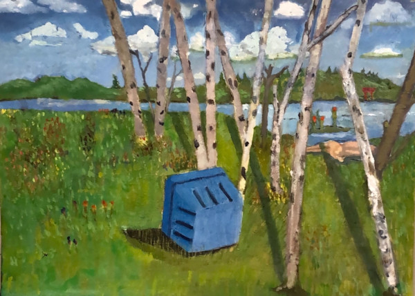 Blue Box and Birches by Dean Vallas